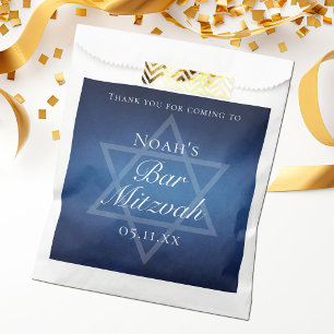 Modern Bar Mitzvah Blue Star of David Custom Party Favour Bags