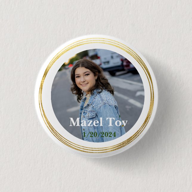 Modern Bar Mitzvah f 13th Birthday Celebration  3 Cm Round Badge (Front)
