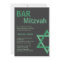 Modern Bar Mitzvah Invitiation- Green & Grey