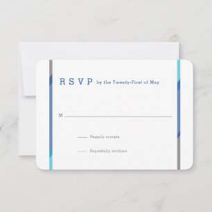 Modern Bar Mitzvah RSVP Cards   Blue + Teal