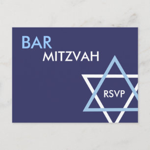 Modern Bar Mitzvah RSVP Postcard