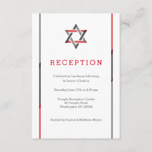 Modern Bar Mizvah - Red and Black Enclosure Card