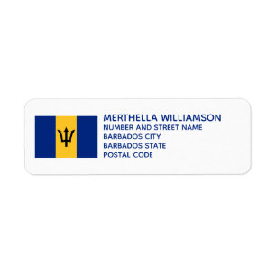 Modern BARBADOS FLAG Return Address
