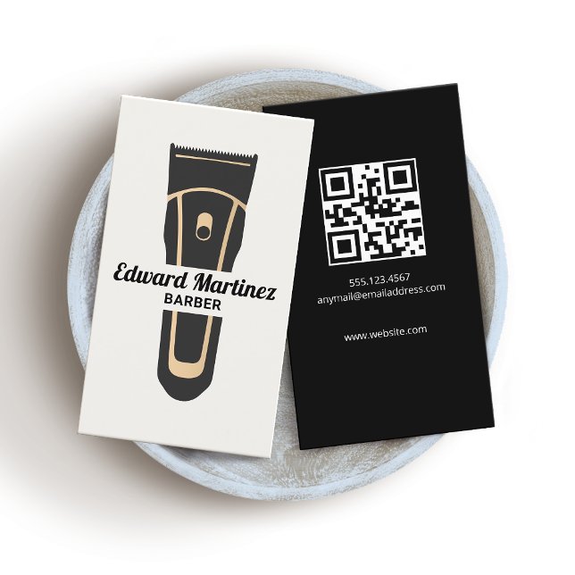Modern Barber Barbershop Electric Hair Clipper Business Card (Creator Uploaded)