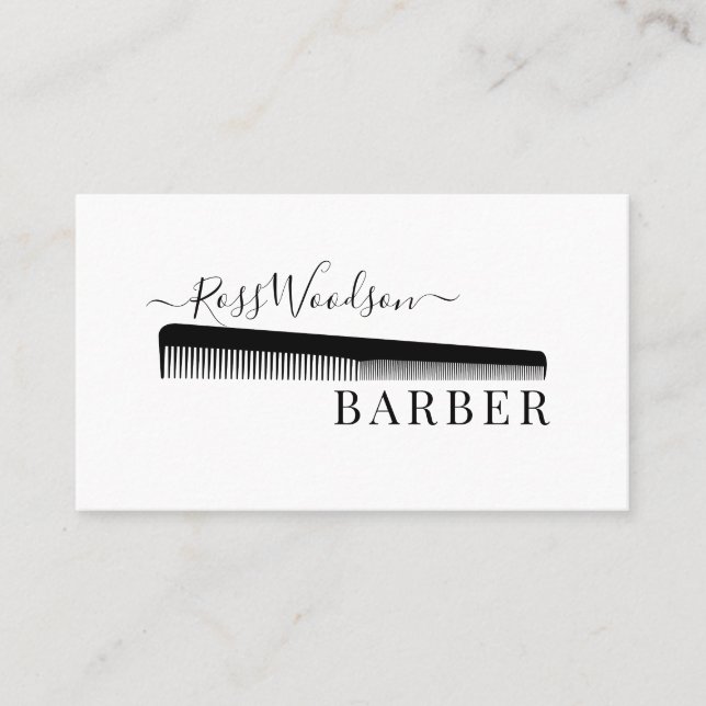 Modern Barber Business Card (Front)