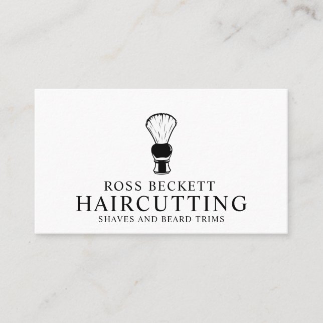 Modern Barber Hair Stylist Business Card (Front)