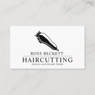 Modern Barber Hair Stylist Clippers Business Card