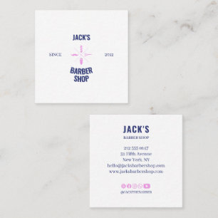 Modern Barber Shop Moustache Logo Business Card