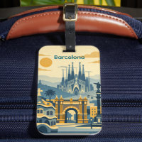 Modern Barcelona Sagrada Familia Illustration