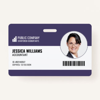 Modern Barcode Staff Employee ID Badge