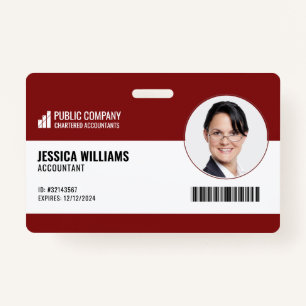 Modern Barcode Staff Employee ID Badge