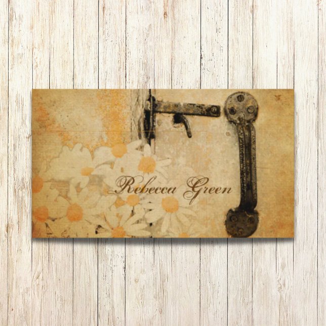 modern barn wood white daisy florist business card (modern barn wood white daisy florist business card)