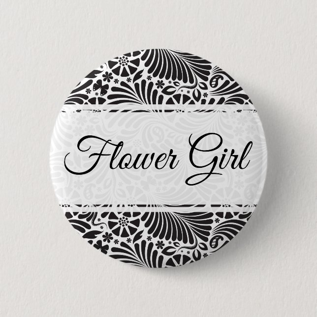 Modern Baroque Floral Flower Girl 6 Cm Round Badge (Front)