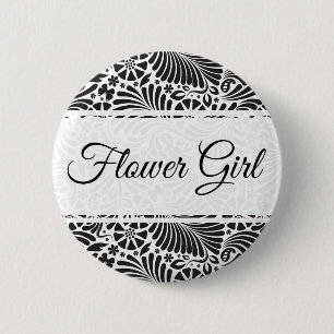 Modern Baroque Floral Flower Girl 6 Cm Round Badge