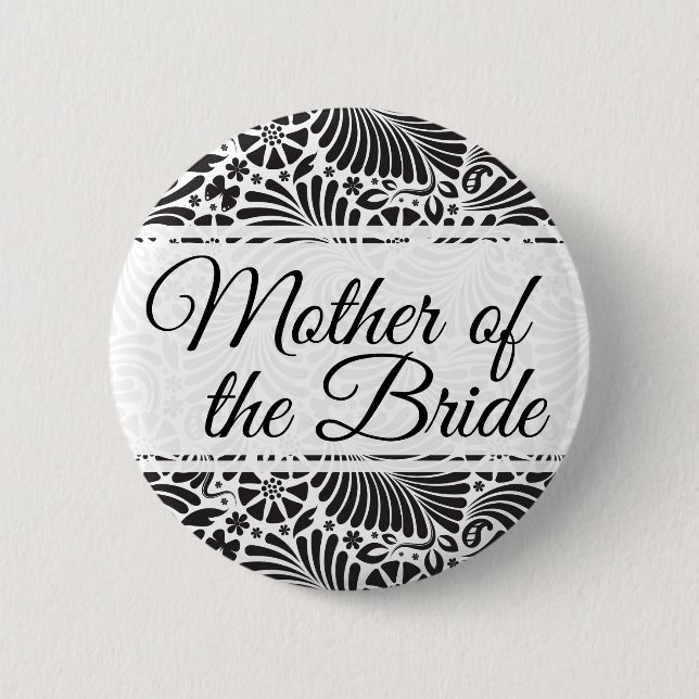 Modern Baroque Floral Mother of the Bride 6 Cm Round Badge (Front)