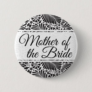 Modern Baroque Floral Mother of the Bride 6 Cm Round Badge