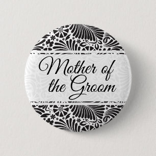 Modern Baroque Floral Mother of the Groom 6 Cm Round Badge