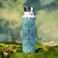 Modern Baroque Pattern in Blue and Green