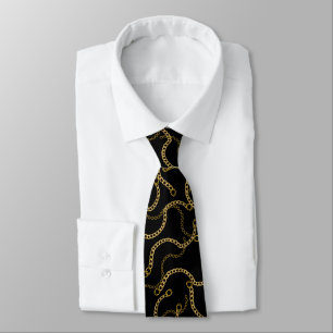 Modern Baroque Style With Gold Chains Tie