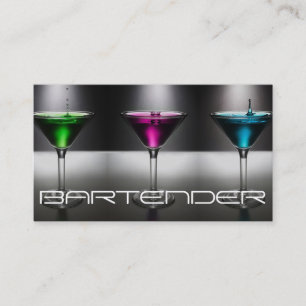 Modern Bartender Business Card