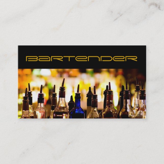 Modern Bartender Business Card (Front)