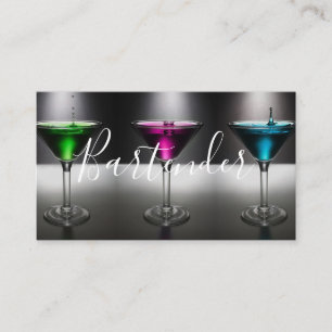 Modern Bartender Business Card