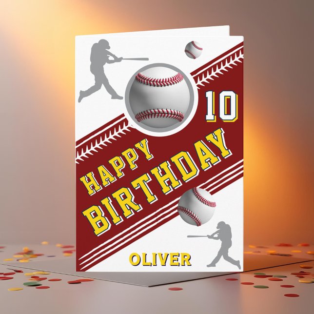 Modern Baseball Ball Player Themed Birthday  Card (Creator Uploaded)