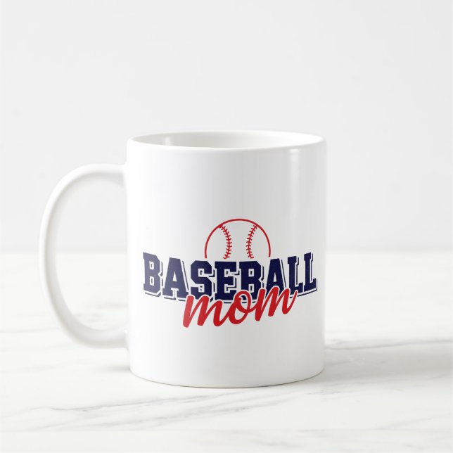 Modern Baseball Mum Custom Game Day Coffee Mug (Left)