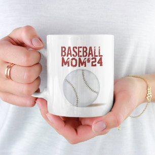 Modern Baseball Mum Simple Typography Player Coffee Mug