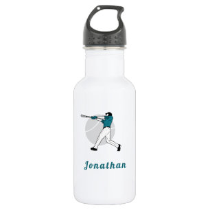Modern Baseball Softball Player Coach Personalised 532 Ml Water Bottle