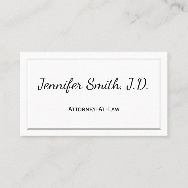 Modern & Basic Attorney-At-Law Business Card (Front)