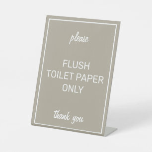 Modern Basic Beige Bathroom Septic Pedestal Sign