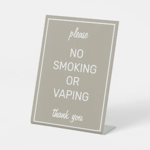 Modern Basic Beige No Smoking Tabletop Sign