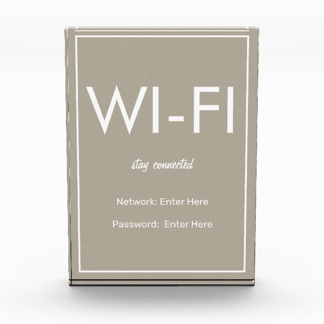 Modern Basic Beige Wi-Fi Guest Block (Front)