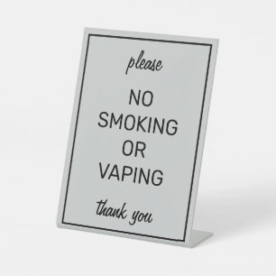 Modern Basic Grey No Smoking Tabletop Sign