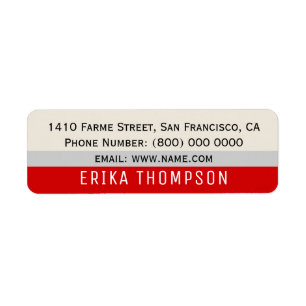 modern basic simple address label with stripes