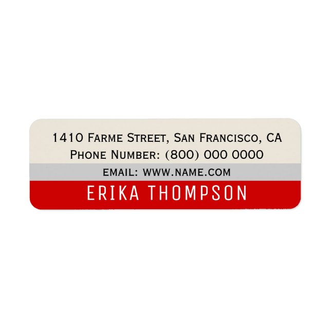 modern basic simple address label with stripes (Front)