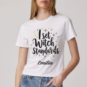Modern Basic Witch Halloween Name Sweatshirt