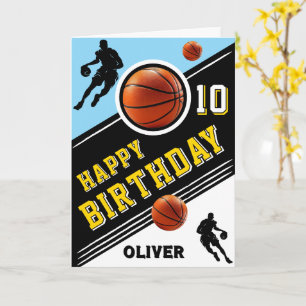 Modern Basketball Ball Player Themed Birthday Card