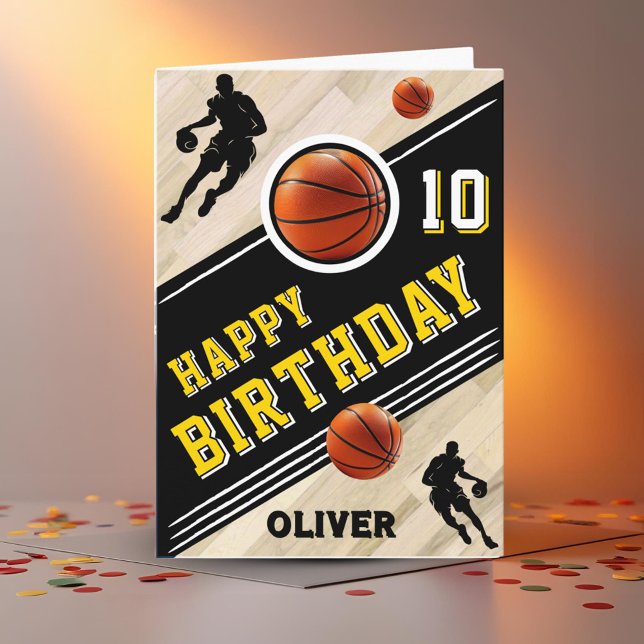 Modern Basketball Ball Player Themed Birthday  Card (Creator Uploaded)