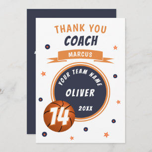 Modern Basketball Ball Thank you Coach 