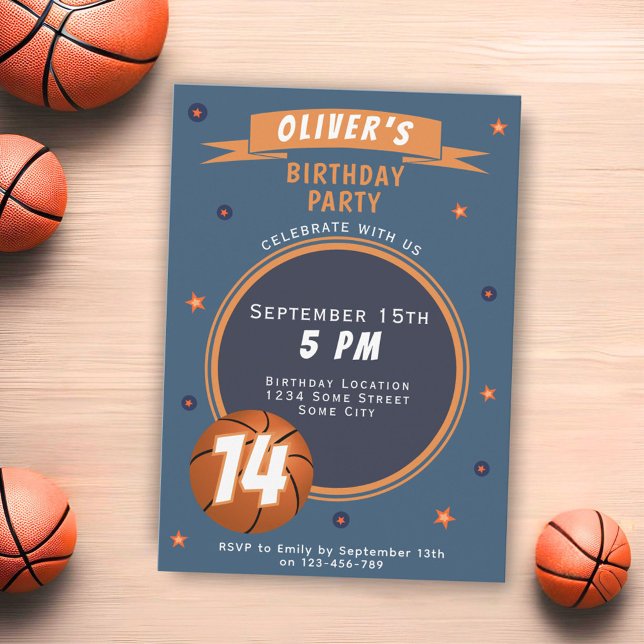 Modern Basketball Ball Themed Sports Invitation (Creator Uploaded)