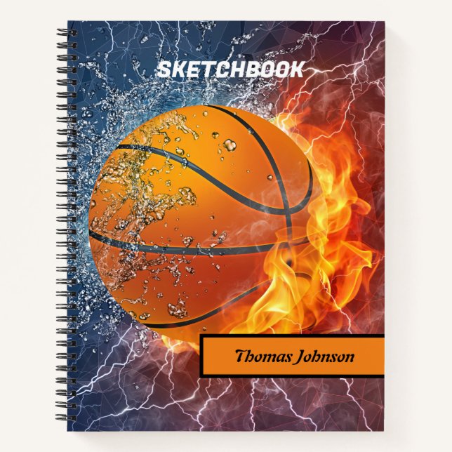 Modern Basketball Sketchbook Notebook (Front)