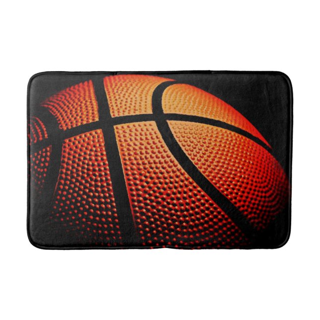 Modern Basketball Sport Ball Skin Texture Pattern Bath Mat (Front)