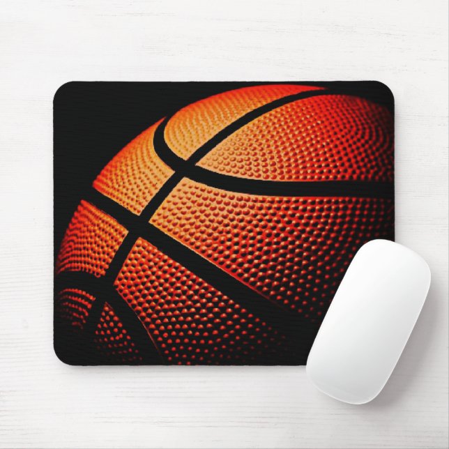 Modern Basketball Sport Ball Skin Texture Pattern Mouse Mat (With Mouse)