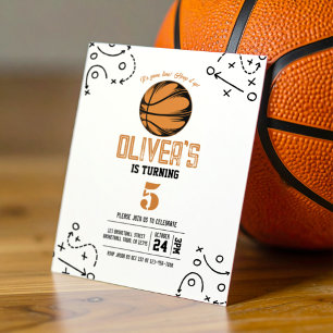 Modern Basketball Tactics Budget Birthday Invite