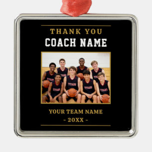 Modern Basketball Team Photo Coach Metal Tree Decoration