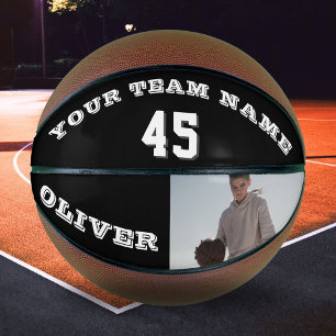 Modern Basketball with Team Name Number Photo
