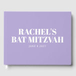 Modern Bat Mitzvah Lavender Purple Personalised Guest Book<br><div class="desc">Modern Bat Mitzvah Lavender Purple Personalised Guest Book</div>