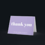 Modern Bat Mitzvah Lavender Purple Personalised Thank You Card<br><div class="desc">Personalised Bold Typography Lavender Modern Thank You Card</div>
